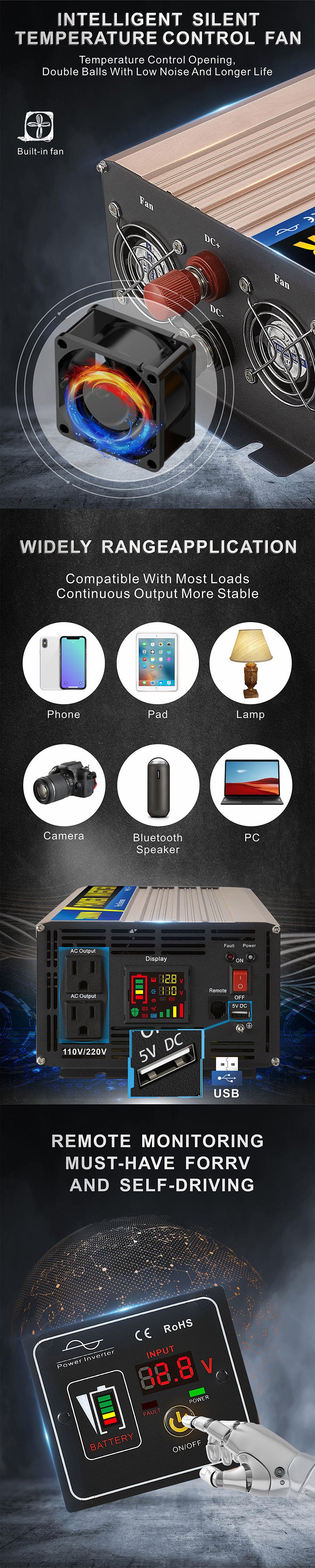 中性款 2000W玫瑰金逆变器详情页2 中性款 2000W w 逆 逆 变器 详情 页 2