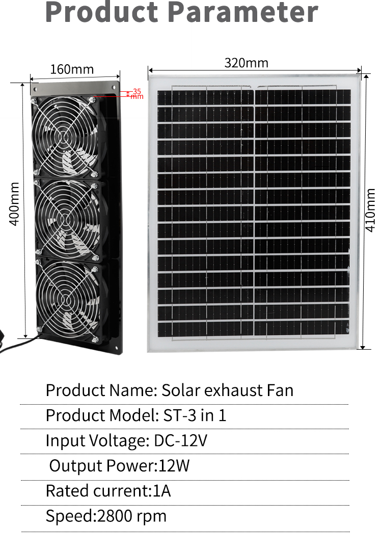 ST-3의 1 태양열 배기 팬 (6).