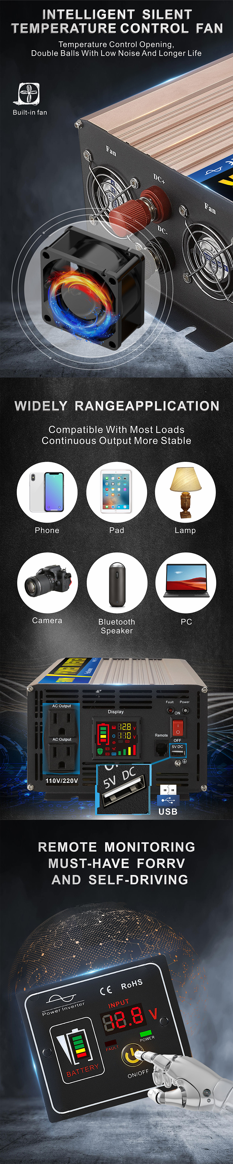 中性款 1500W w 逆 变器 变器 详情 2