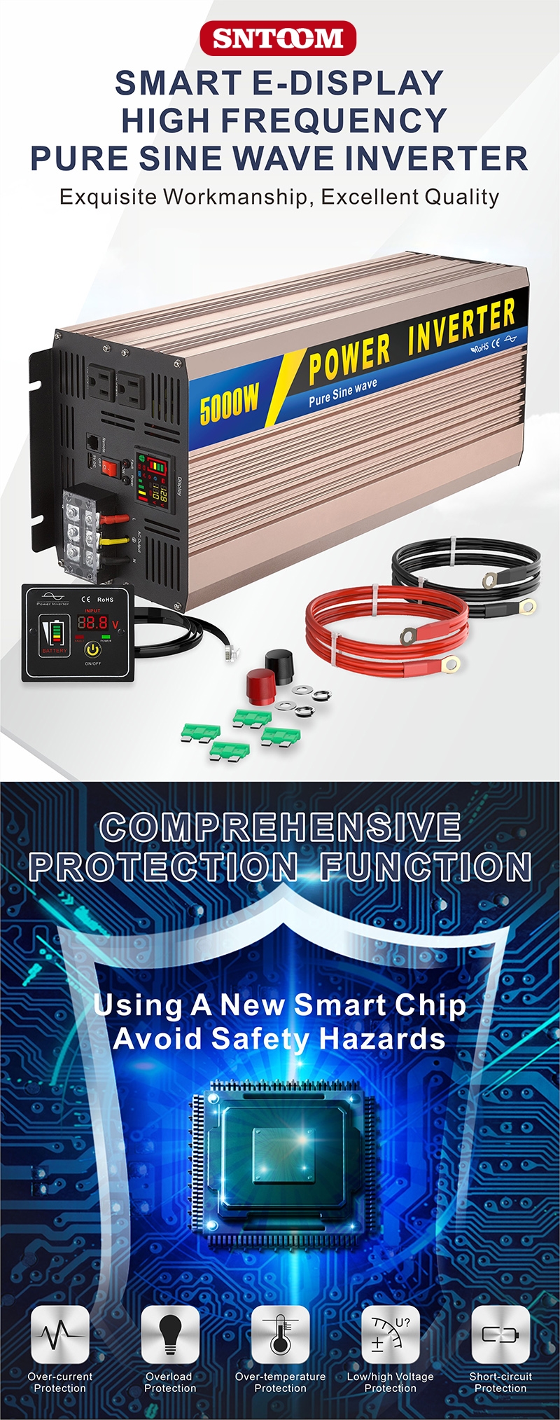 전원 인버터 12V DC ~ 110V AC