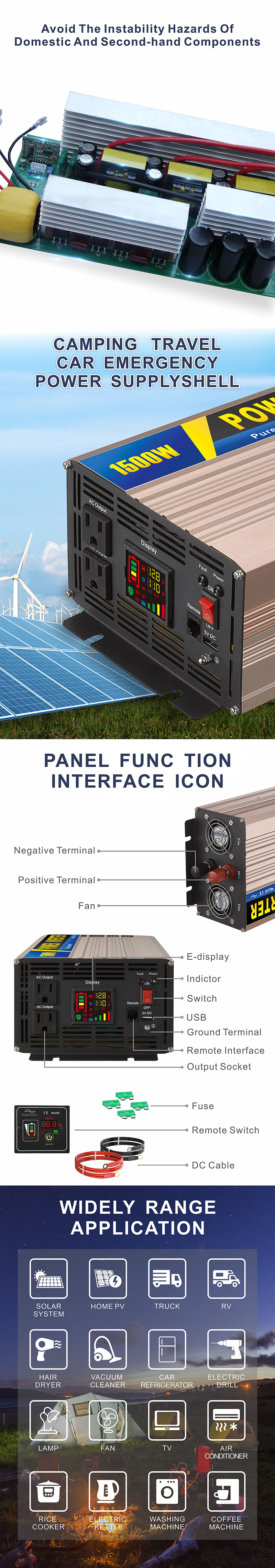 中性款 1500W w 逆 逆 变器 详情 4