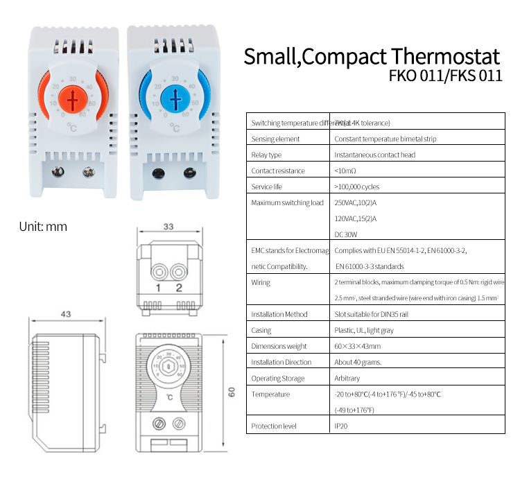 FKO 011, FKS 011 매개 변수 테이블 