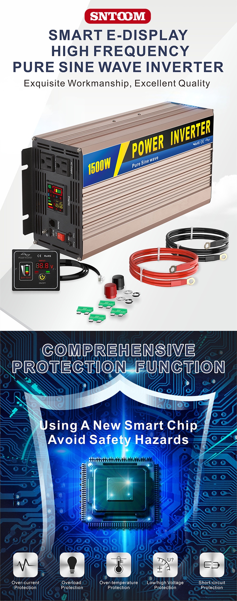 中性款 1500W w 逆 变器 变器 详情 1